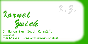 kornel zwick business card